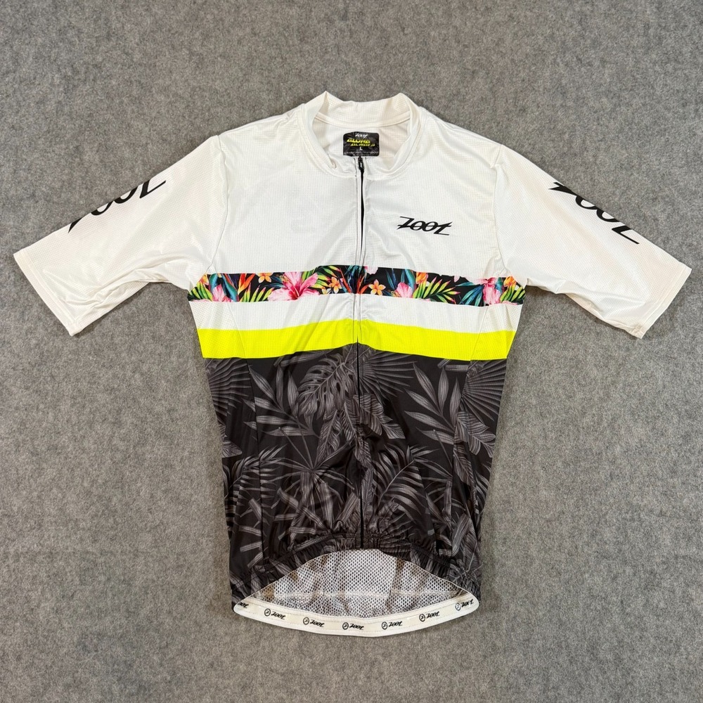 Zoot Aloha Always Tropical Short Sleeve Cycling Zip-Up Jersey Men's Size Large